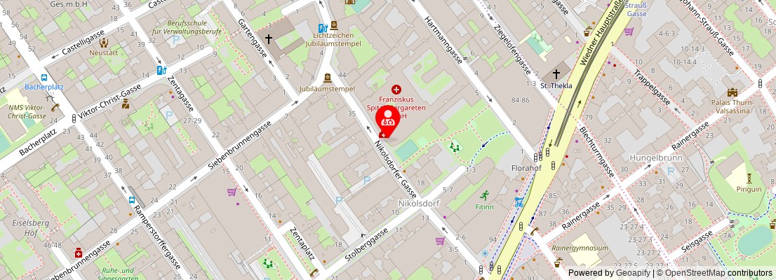 Street map section around the address