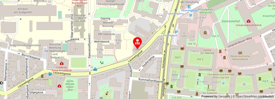 Street map section around the address