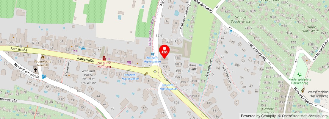Street map section around the address