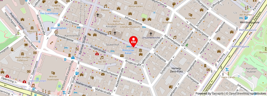 Street map section around the address