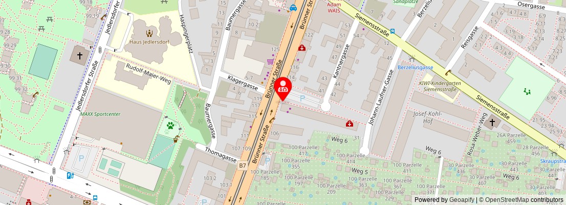 Street map section around the address