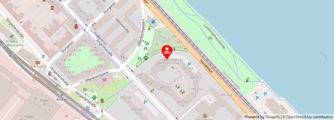 Street map section around the address