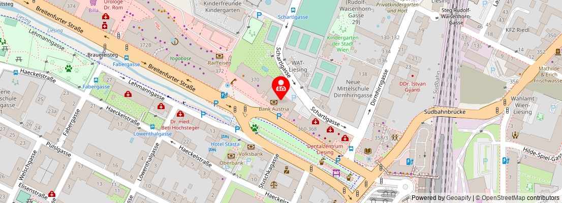 Street map section around the address