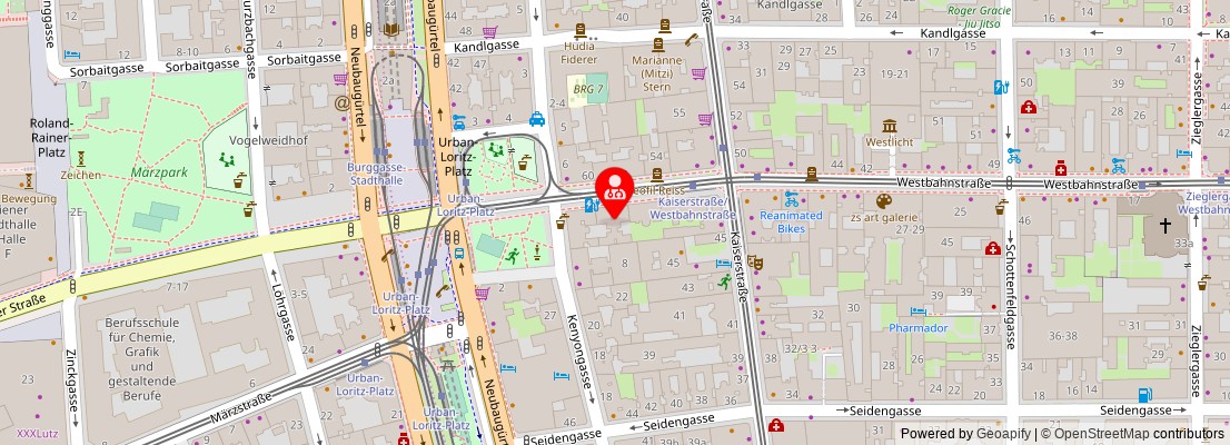 Street map section around the address