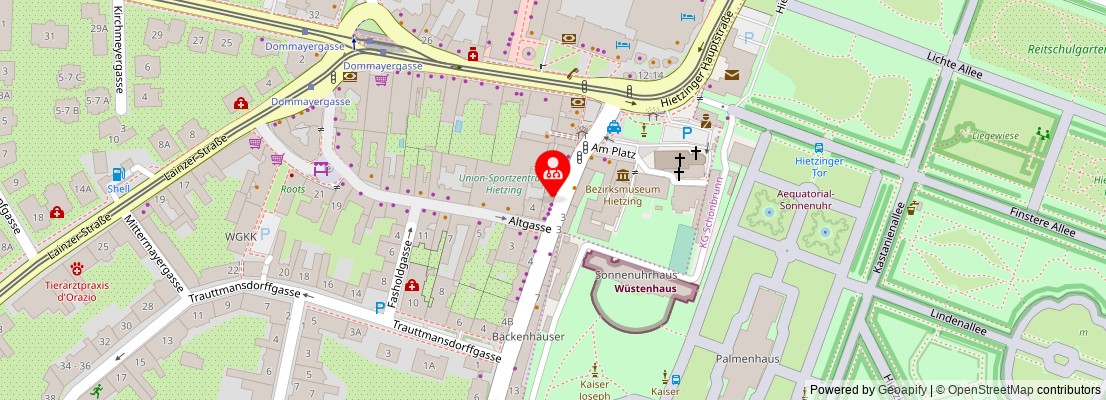 Street map section around the address