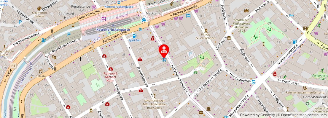 Street map section around the address