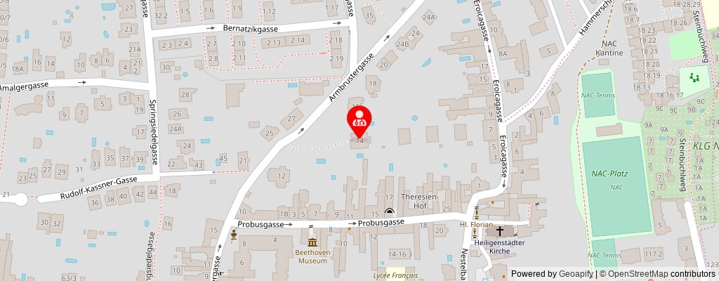 Street map section around the address