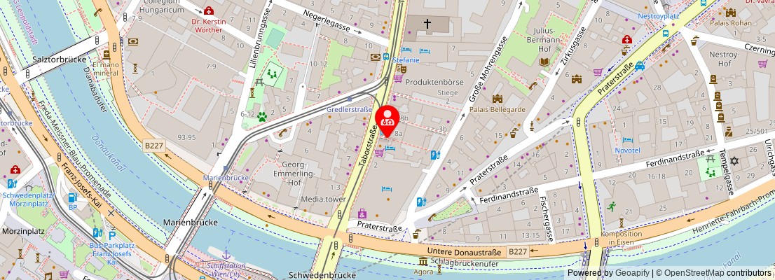 Street map section around the address