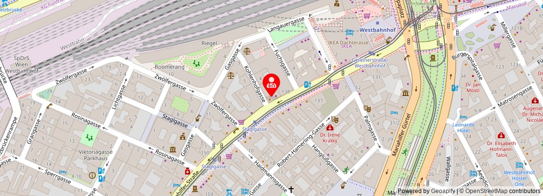 Street map section around the address