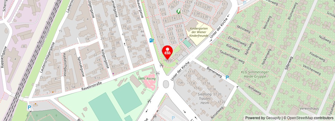 Street map section around the address