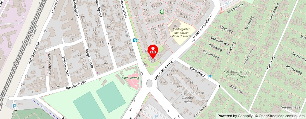 Street map section around the address