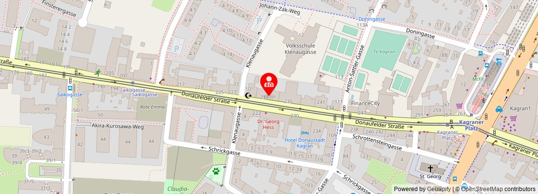 Street map section around the address