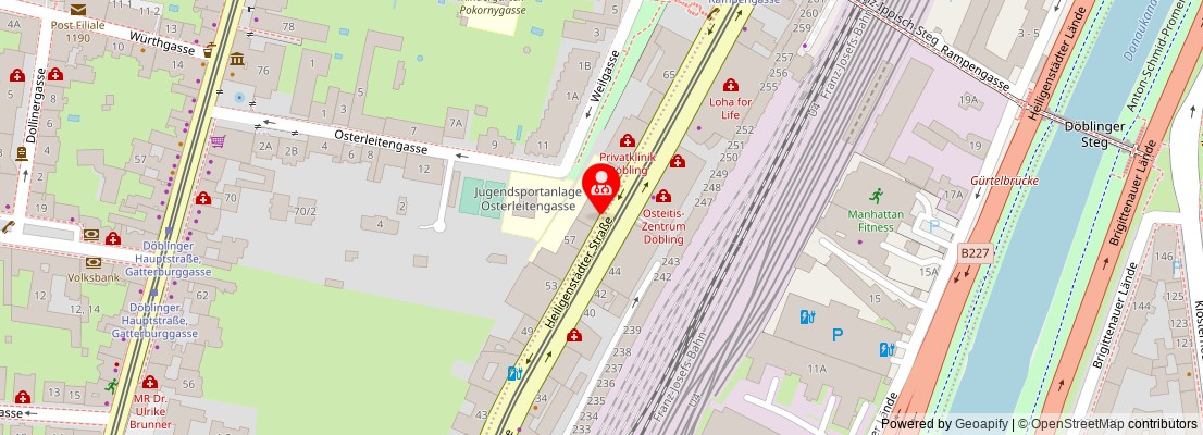 Street map section around the address