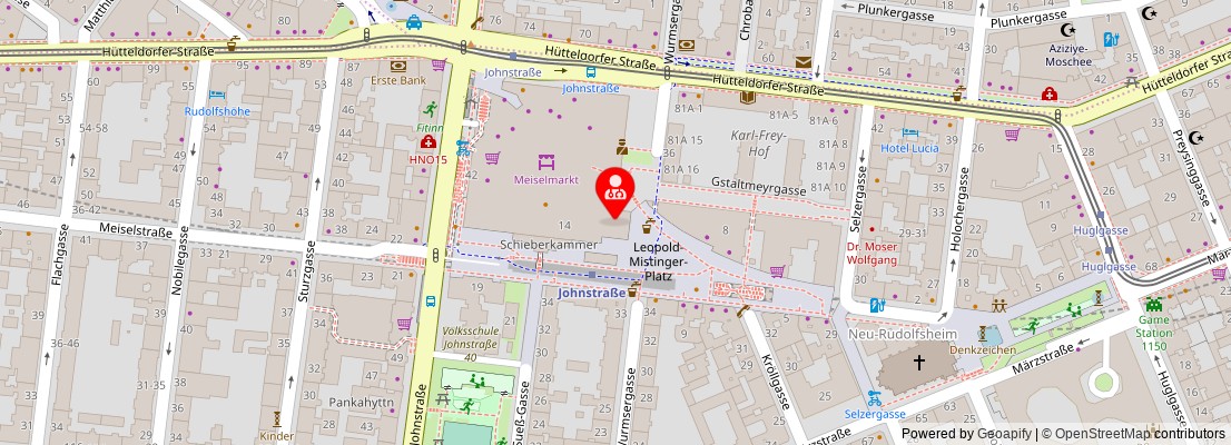 Street map section around the address