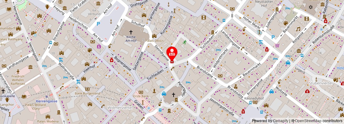 Street map section around the address