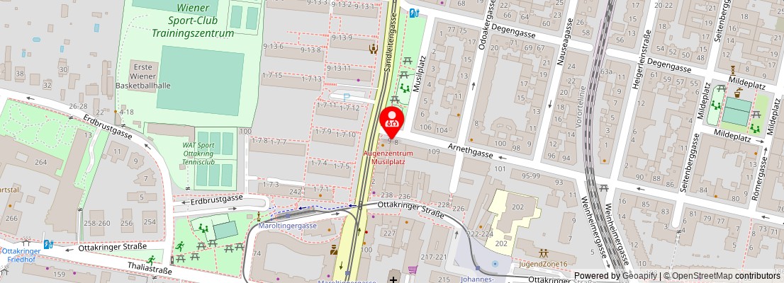 Street map section around the address