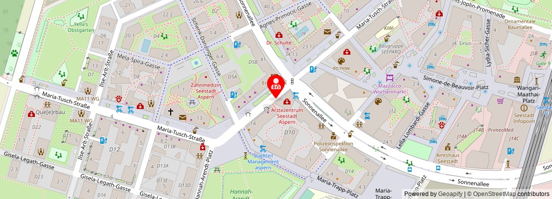 Street map section around the address