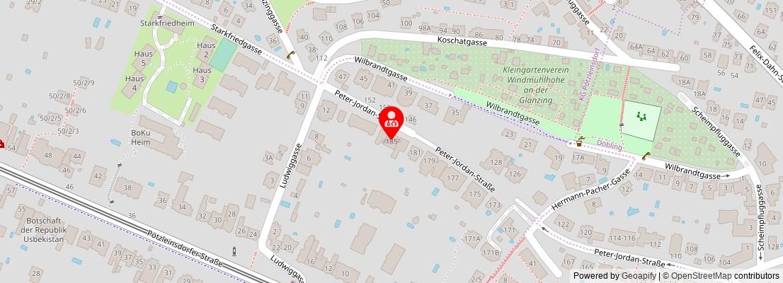 Street map section around the address
