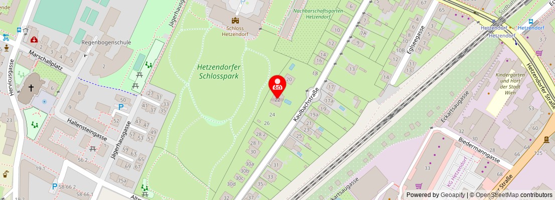 Street map section around the address