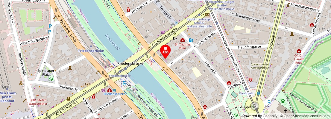 Street map section around the address