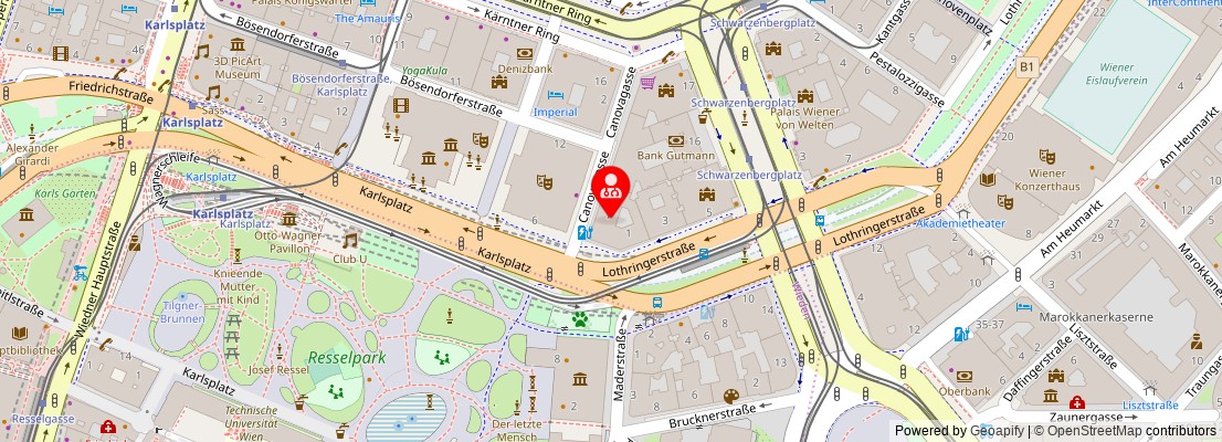 Street map section around the address