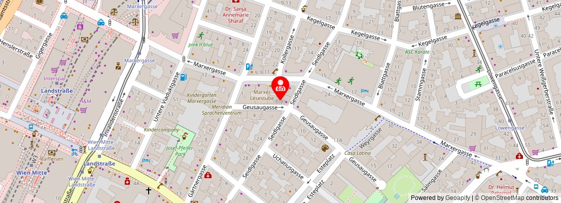 Street map section around the address