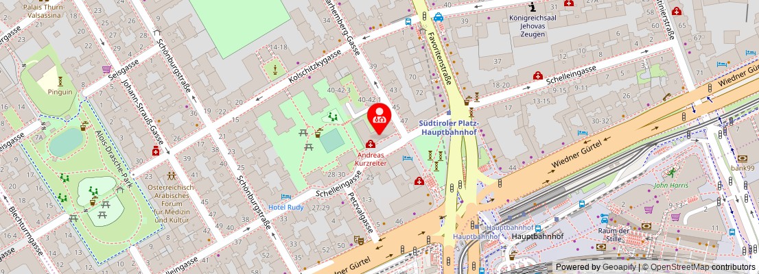 Street map section around the address