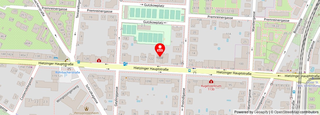 Street map section around the address