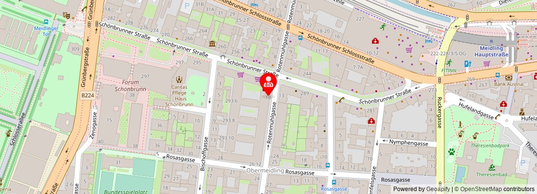 Street map section around the address
