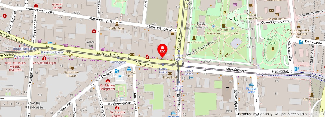 Street map section around the address