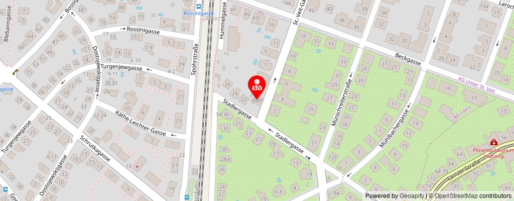 Street map section around the address