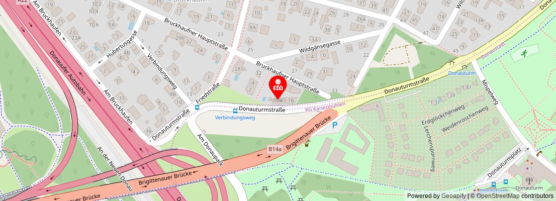 Street map section around the address