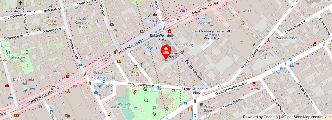 Street map section around the address