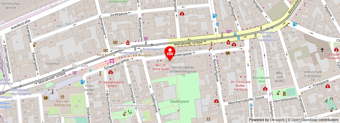 Street map section around the address