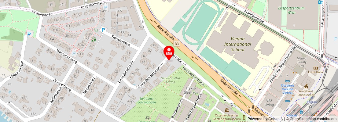 Street map section around the address