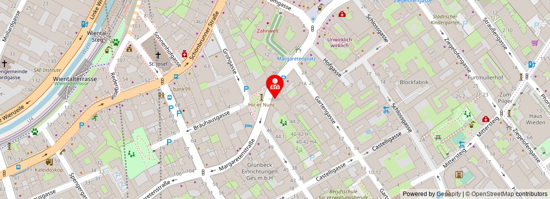 Street map section around the address