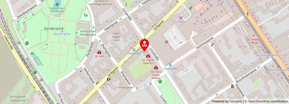 Street map section around the address