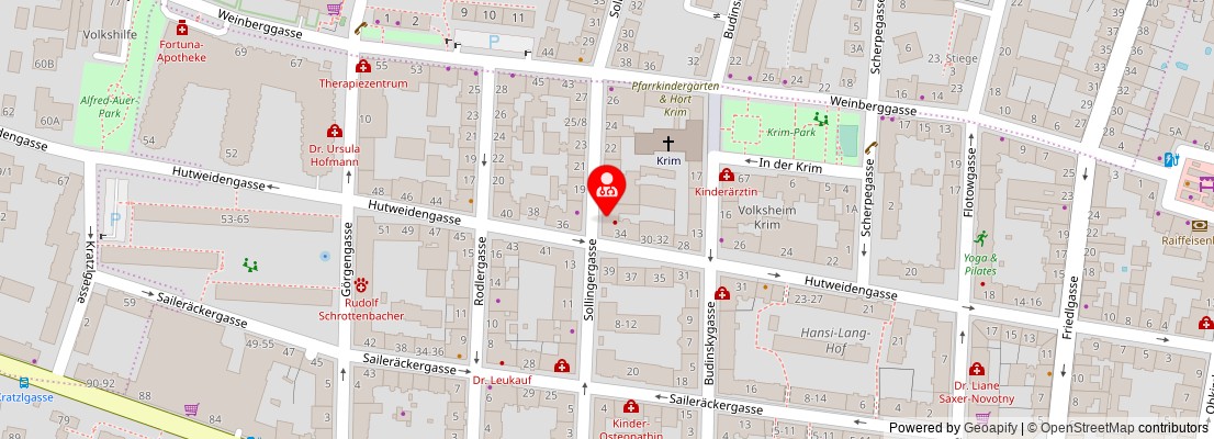 Street map section around the address