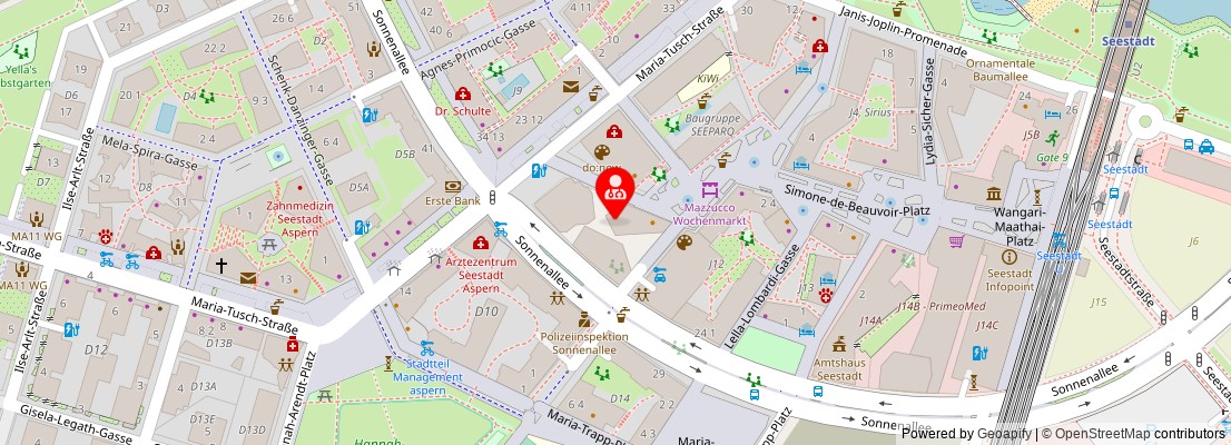Street map section around the address