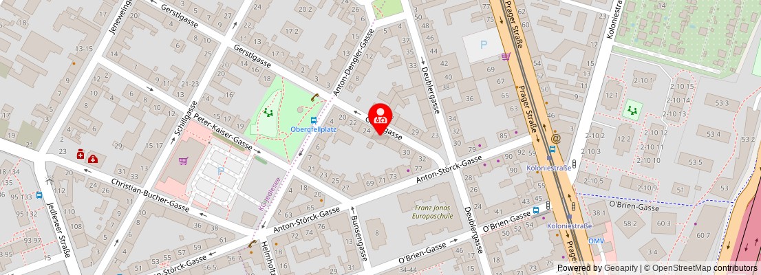 Street map section around the address