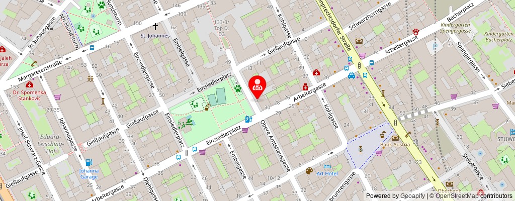 Street map section around the address