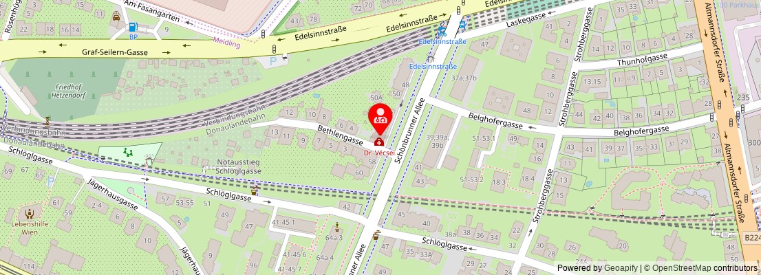 Street map section around the address
