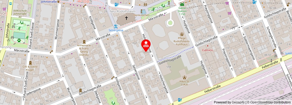Street map section around the address