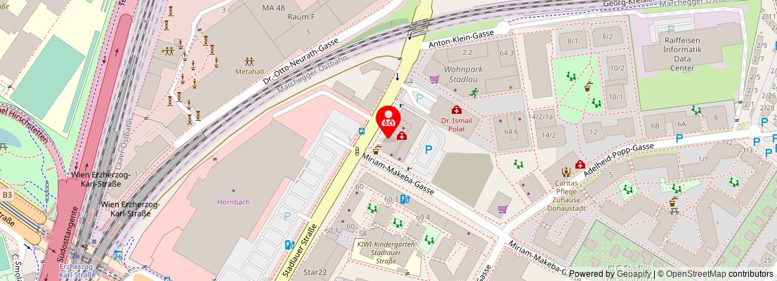 Street map section around the address