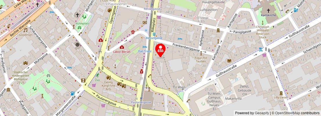 Street map section around the address