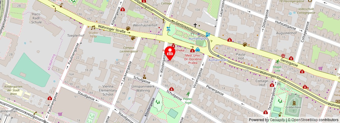 Street map section around the address