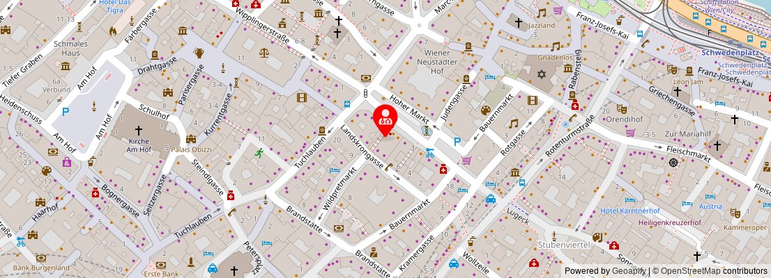 Street map section around the address