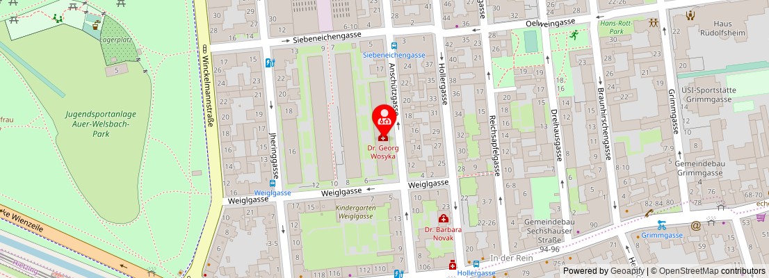Street map section around the address