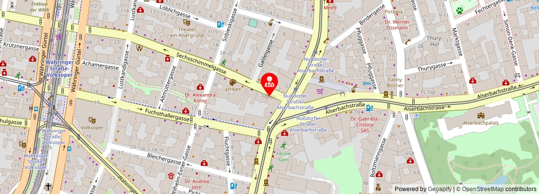 Street map section around the address