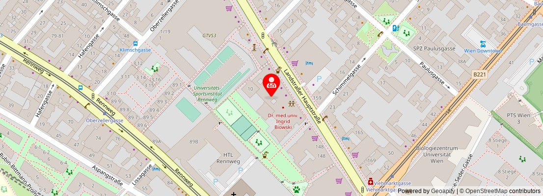 Street map section around the address